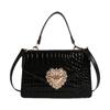 2025 European and American Crocodile Pattern Court Style Portable Underarm Bag Love Pearl Chain Commuter Flip Shoulder Messenger Bag
