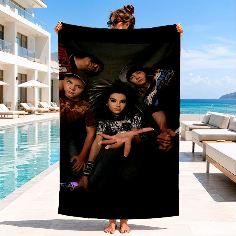 Music Band Tokio Hotel  Beach Towel, Super Soft Microfiber, Perfect Gift for Her/Him, Birthday, for Pool, Beach, Travel, Decor Beach Party