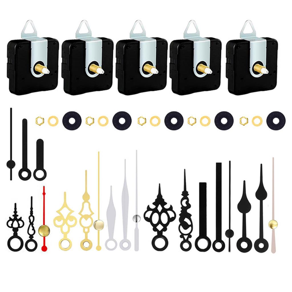 Clock Mechanism Kit Wall Clock Repair Battery Powered Replacement Clock Movement Motor DIY Parts with 7 Set Clock Hands