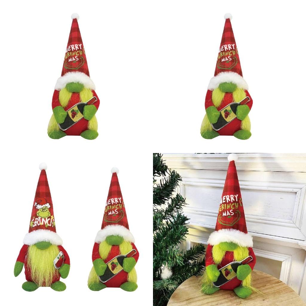 Праздничный зеленый пушистый монстр плюшевая кукла Санта Клауса украшение на Рождество в американском стиле