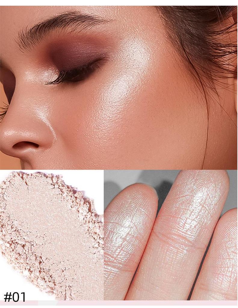 Rose Diamond Highlighter Blush & Contour Palette: 3D Pearlescent Face & Eye Brightener