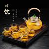 Gianxi Glass Teapot Home High Temperature Resistant Kettle Hammer Pattern Beam Teapot Tea Set Health Teapot Teapot