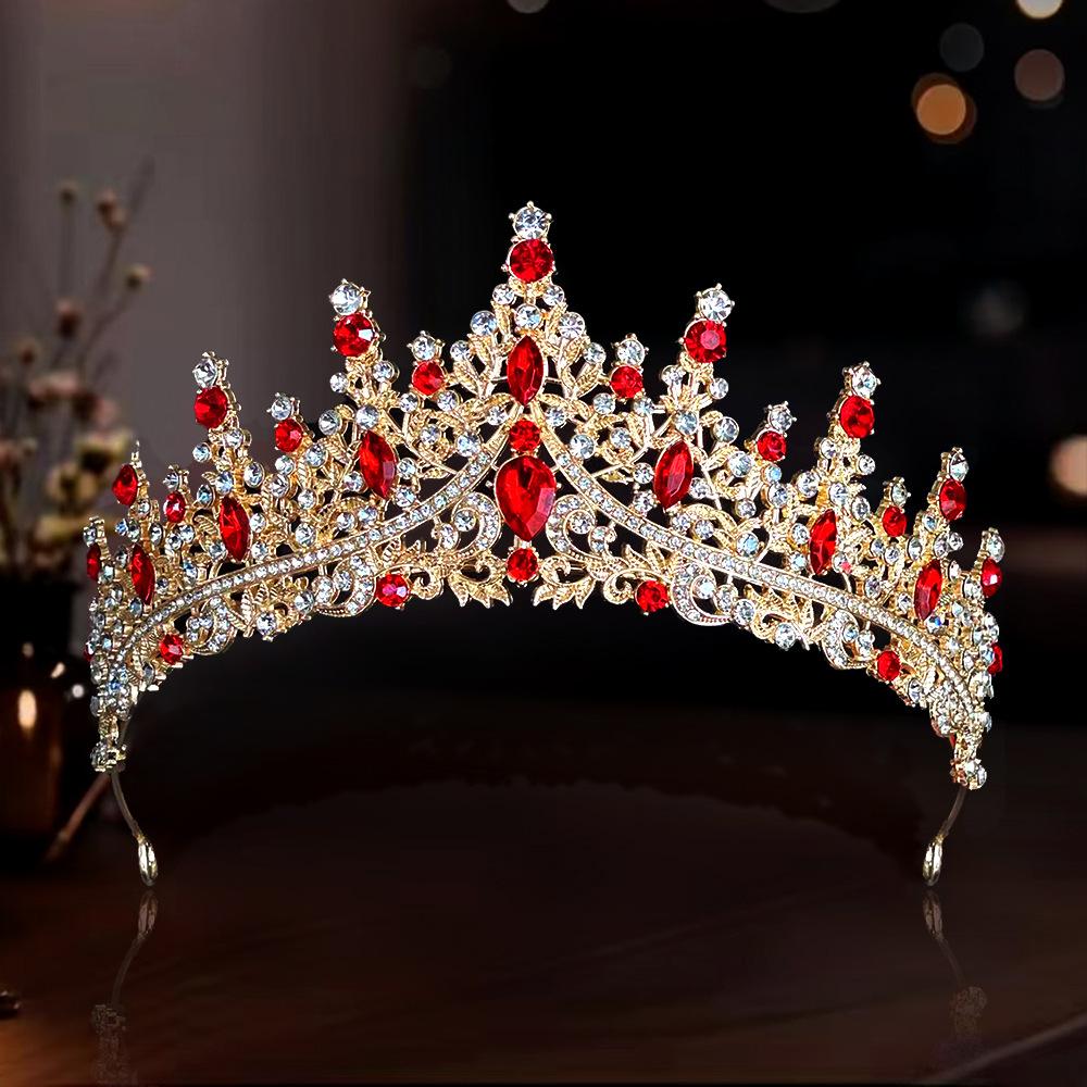 Bride Crown Wedding Dress Party Crown Birthday Performance Carnival Crystal Hair Accessory