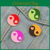 Charming Tai Chi Yin Yang Heart Design Alloy Brooch Adorable Enamel Pin For All
