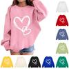 Девичья толстовка, с длинным рукавом, пуловер с вырезом, милая свободная толстовка с вырезом