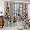 2Pcs Christmas Present Luxurious Christmas Decoration Curtains Festive Digital Print Holiday Decor Living Room Bedroom Kitchen
