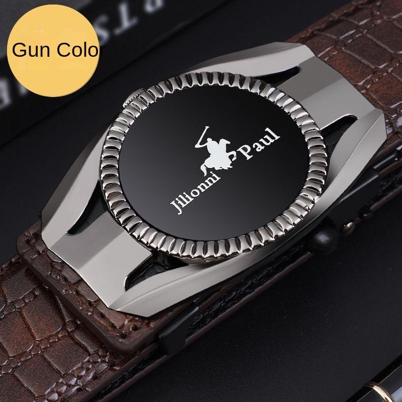 Men's Leather Belt Automatic Buckle Cattlehide Leather Fashion Business Elite Men's Pants Belt Versatile Casual Crocodile Pattern Belt