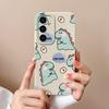 Phone Shell For Samsung A05 A36 A56 A26 S25 Plus Ultra F14 A05S A16 Case Liquid Silicone Lovely Dinosaur Cover Shockproof Protective For Samsung Capas