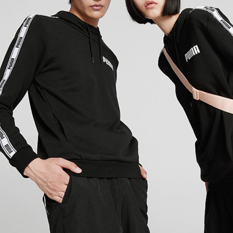 Puma Толстовка с капюшоном Tape Logo Мужские топы Черный 845640-01