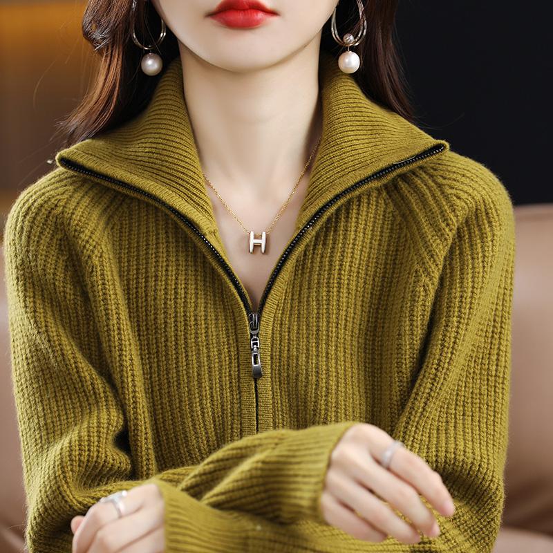 Женский кашемировый кардиган Qinghe кашемир 30% кашемир 70% шерсть осенне-зимний кашемировый утолщенный кардиган мягкий и теплый