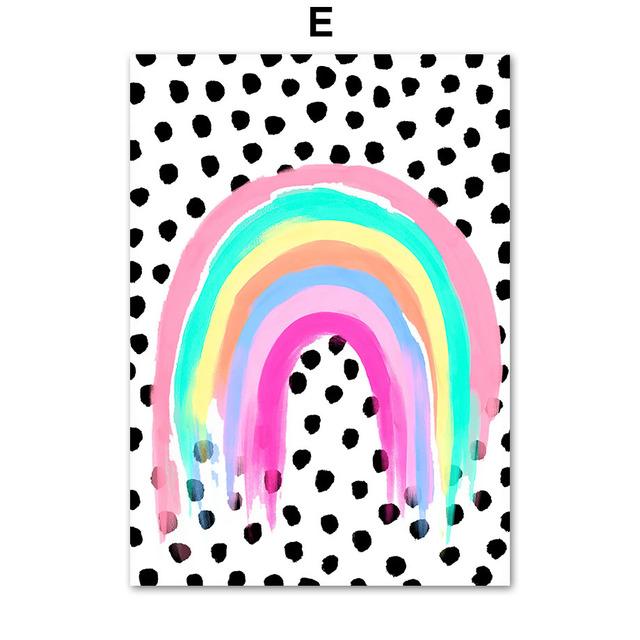 Wild Leopard Tiger Rainbow Girl Power Lips Vase Flower Wall Art Canvas Painting Nordic Poster Wall Picture For Living Room Decor No Frame