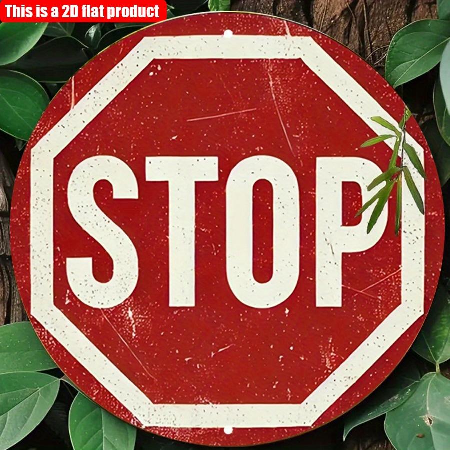 2D плоский 20*20 см 1 шт. Винтажный знак остановки парковки, настенная табличка, круглый ретро-украшение дорожного знака, отлично подходит для бара, кафе, парковки и декора заднего двора