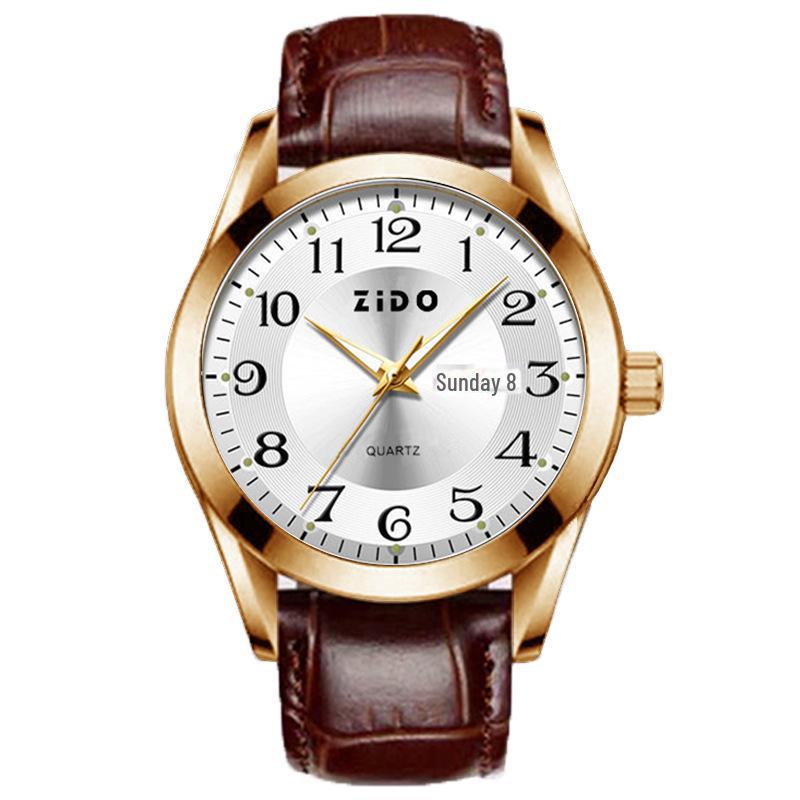 Zido роскошные кварцевые водонепроницаемые мужские часы с крупными цифрами для пожилых людей