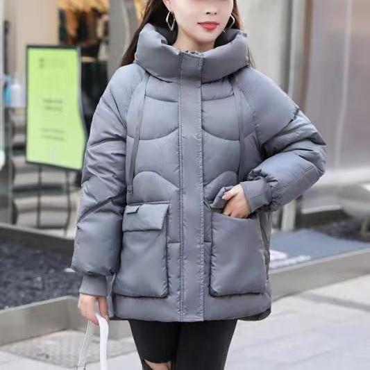 Куртка женская, новинка 2023 года, свободная куртка большого размера с карманом и капюшоном, зимний пуховик для мамы
