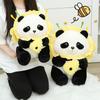 Adorable Panda Plush Toy With Frog Ice Cream And Bee Headpiece For Fun Gifts