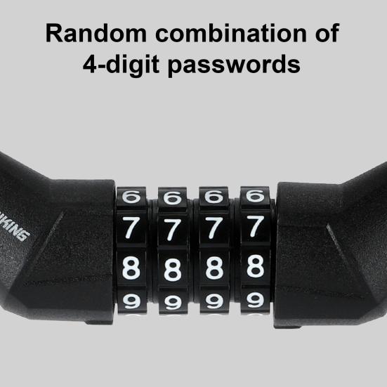 Bike Cable Combination Lock 4-Digit Password Anti-theft Bicycle Lock Long-lasting Cable Lock with Alloy Core for MTB Road Bike