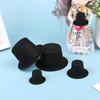 10Pc 1:12 Dollhouse Miniature Simulation Black Flocked Hat Model Diy Accessories