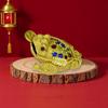 Golden Rhinestone Three-Legged Toad Figurine - Wealth-Attracting Home and Tea Pet Decoration