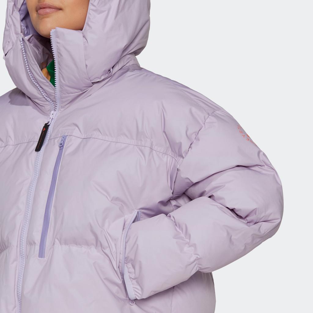 Adidas Куртка из хлопка с логотипом и воротником-молнией, женская куртка фиолетового цвета HI6078