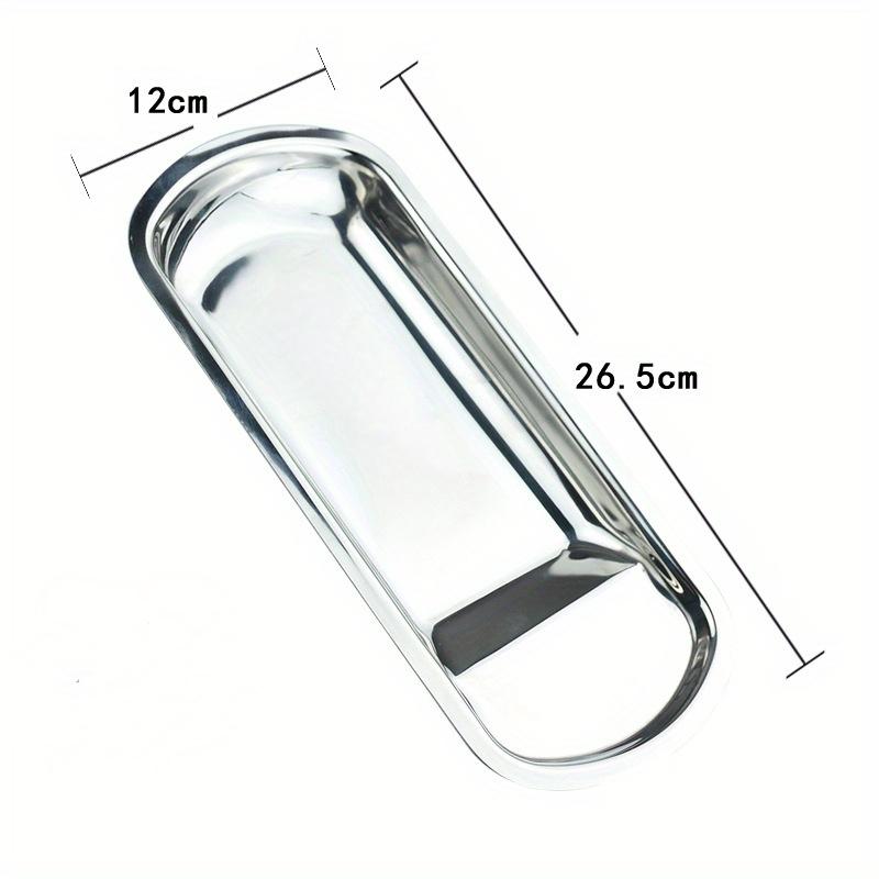 Веерообразный поднос из нержавеющей стали. Очень толстая ложка. Поднос для еды. Поднос для шведского стола.