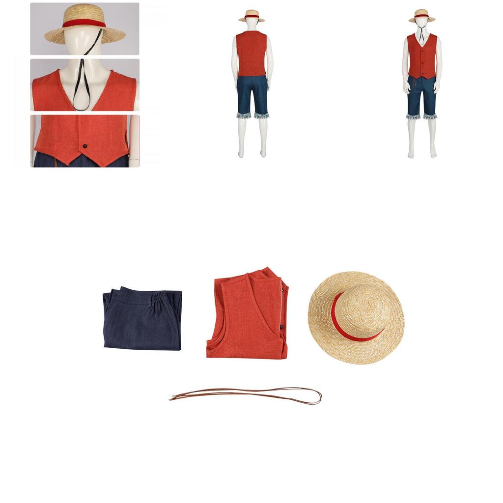 Костюм Луффи из фильма One Piece в реальной жизни для мужчин, косплей Короля Пиратов, Королевство Вано