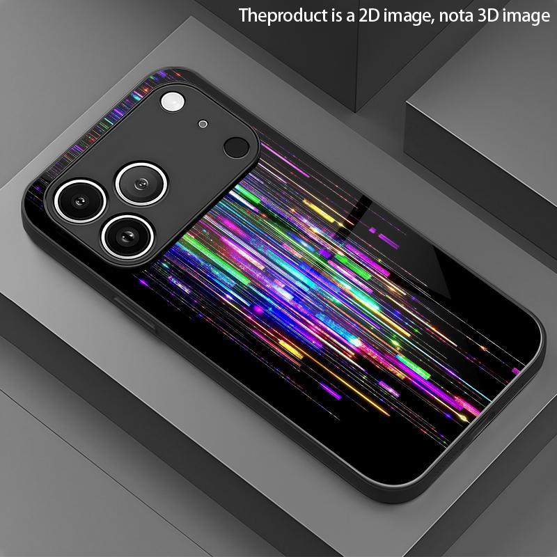 Цветной узор «Штора от легкого дождя» 2D Чехол для телефона для iPhone 17 16 15 14 13 12 11 X XR XS Max Pro 8 plusСтеклянная защитная крышка