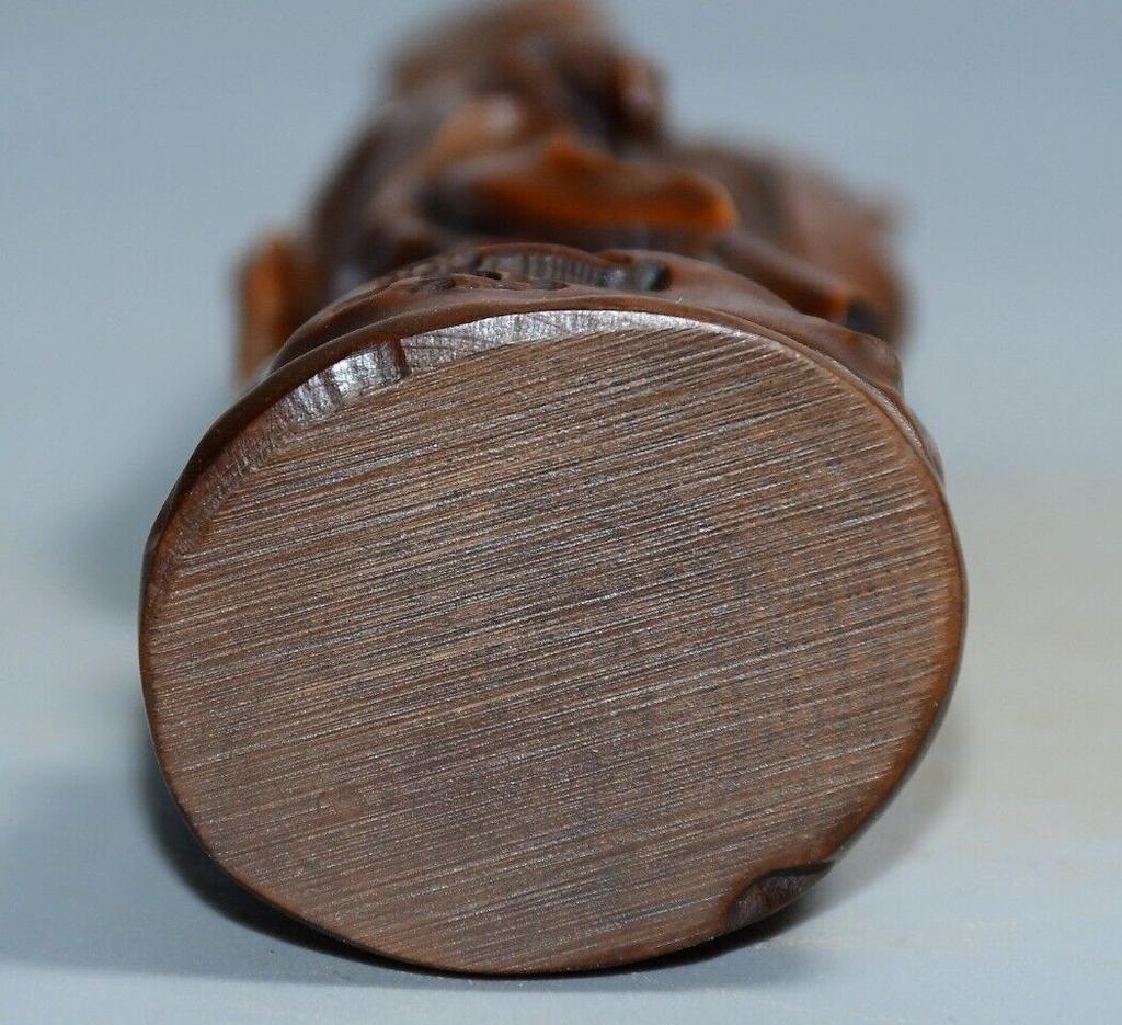 China Natural Boxwood Carved Exquisite Figure Statue Wooden Sculpture Home Decor