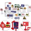 Roadmap Traffic Sign Models Educational Street Sign Cones Childern Traffic Barrier Signs Play Game