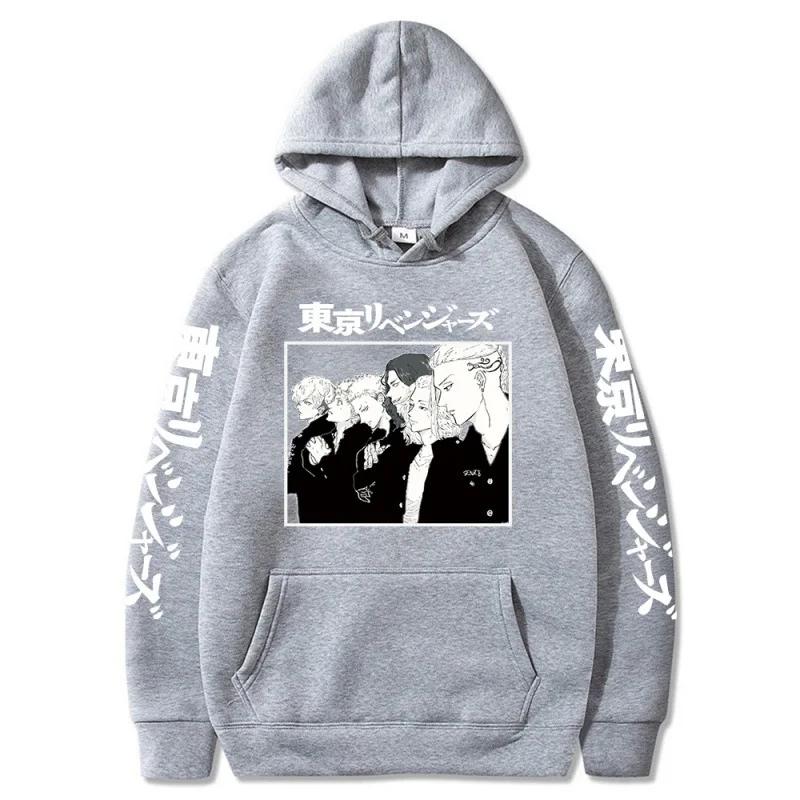 Аниме Токийские мстители Майки Принтованная Худи Осенний Флис Удобные Толстовки Большого Размера Свитшот Харадзюку Уличная одежда