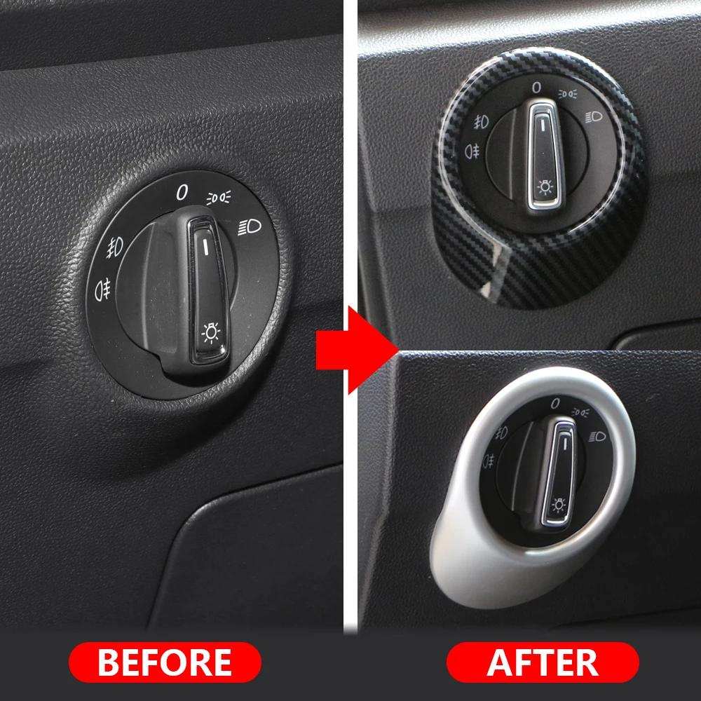 Наклейка-отделка на переключатель фар автомобиля для Volkswagen VW T-roc Troc 2018 - 2026 Накладка на кнопку регулировки фар Аксессуары