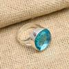Ювелирные изделия из стерлингового серебра 925 пробы с довольно синим топазом, драгоценный камень ручной работы, кольцо для подарка