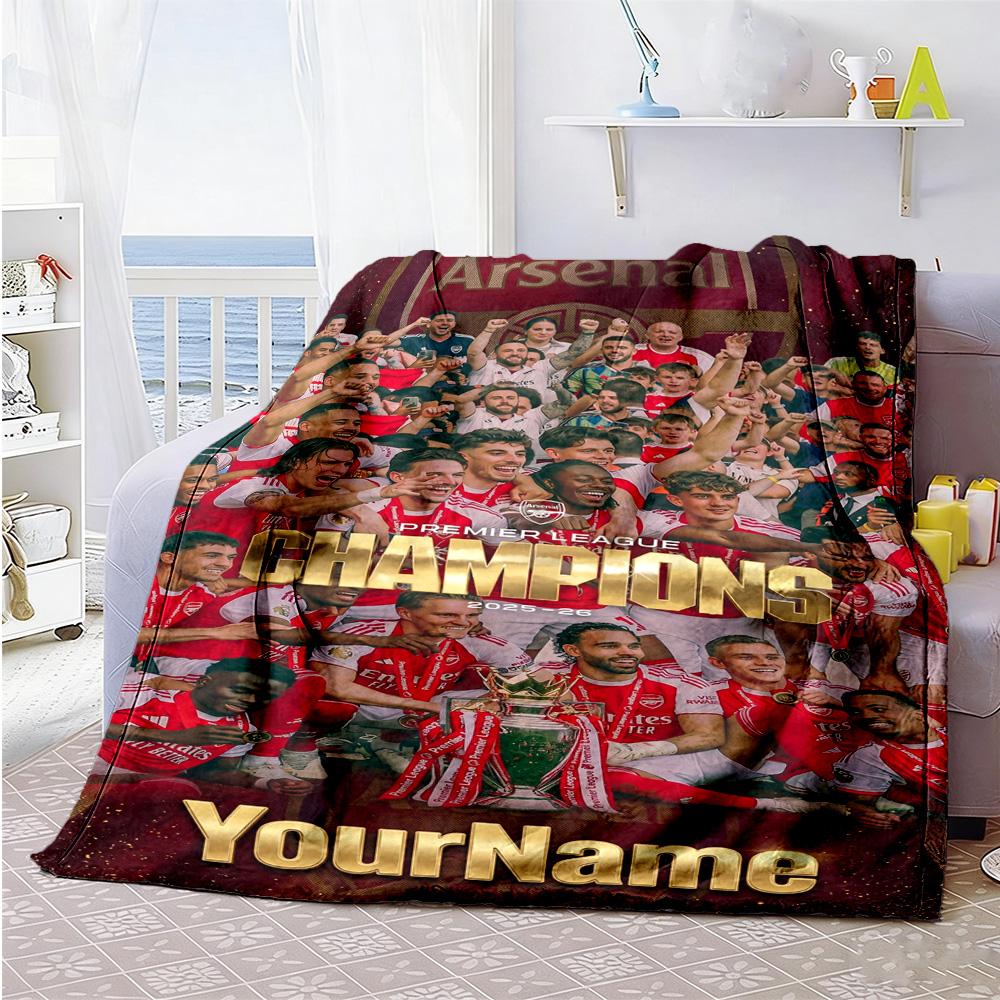 Arsenal Customize Text Blanket Cozy Personalized Blanket Durable Comfort Versatile for Office Home Decor Nap Bed for All Occasions