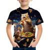 2024 Retro Cat 3d Print Top Tee Shirt Fashion T Shirt Animal Kids Boy Clothes Anime Short Sleeve Casual Children's Clothing