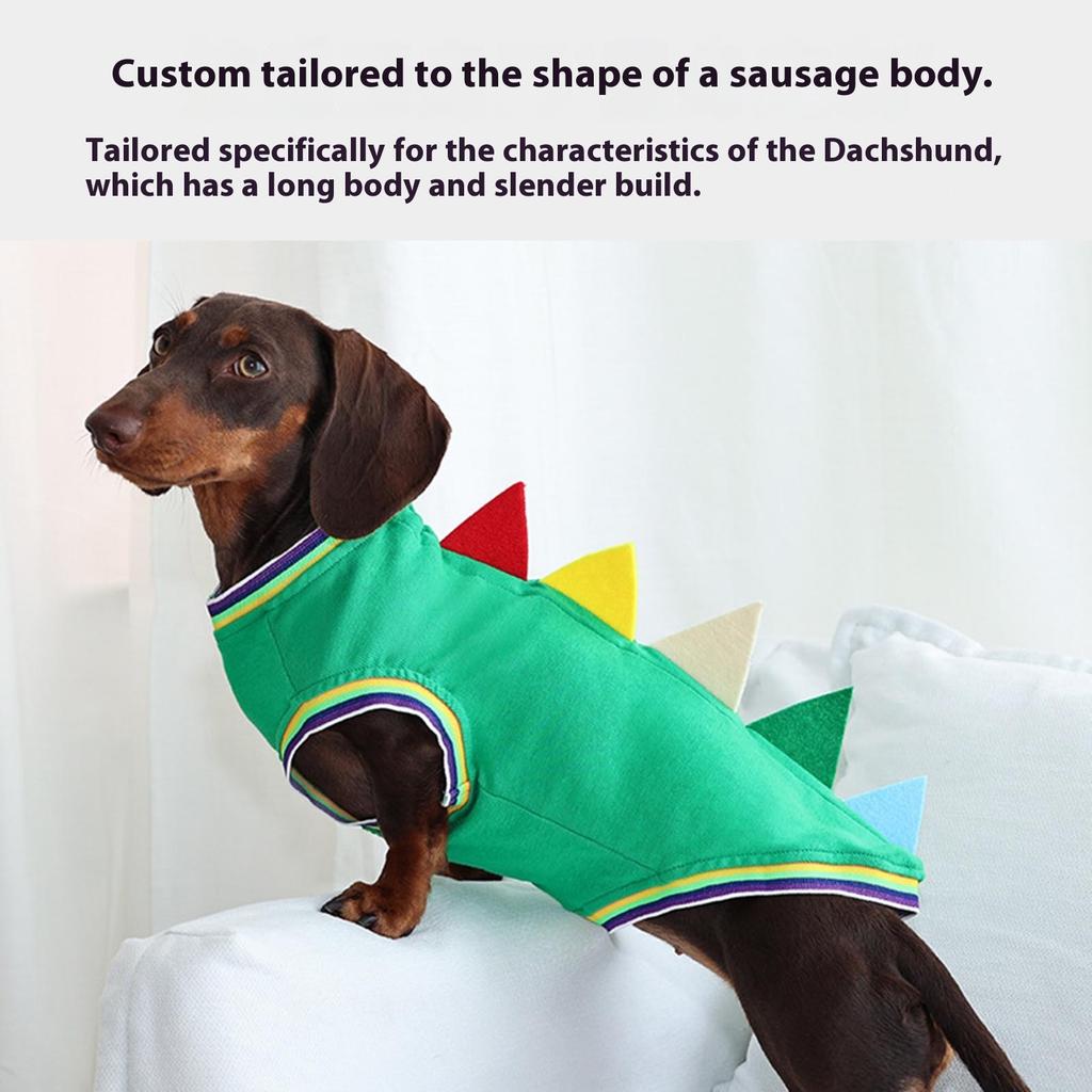 Одежда для таксы Костюм динозавра для маленькой собаки Простой в носке Наряд для косплея питомца для тематической вечеринки Хэллоуина