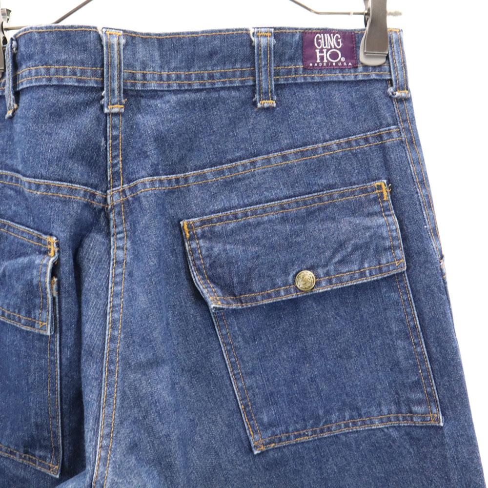 GUNG HO 90-е Сделано в США Старые рабочие Джинсы Деним Индиго Мужские Б/У