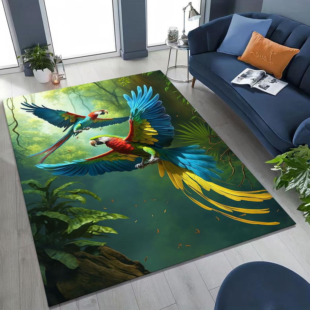 Красочный тропический попугай ара, натуральное искусство птиц, ковер для спальни, гостиной, дивана, домашний коврик для двери, декор, большой нескользящий коврик для пола