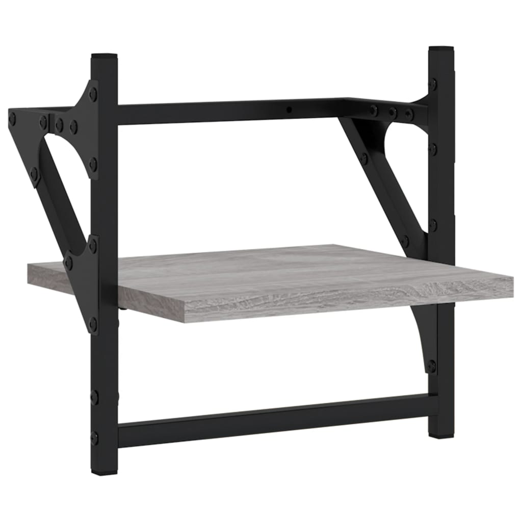 4 Piece Wall Shelf Set with Rods Grey Sonoma Engineered Wood