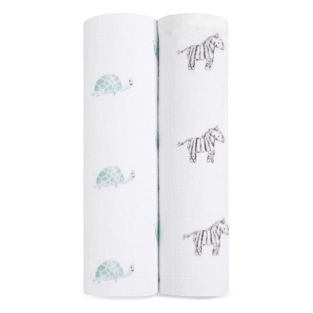 Aiden and Anais Japanese Genuine Swaddle Set of 2 Newborn Night Cry Prevention Gauze Baby Baby Gift Baby Gift Aden Anais Animal Kingdom ASWO20004 120