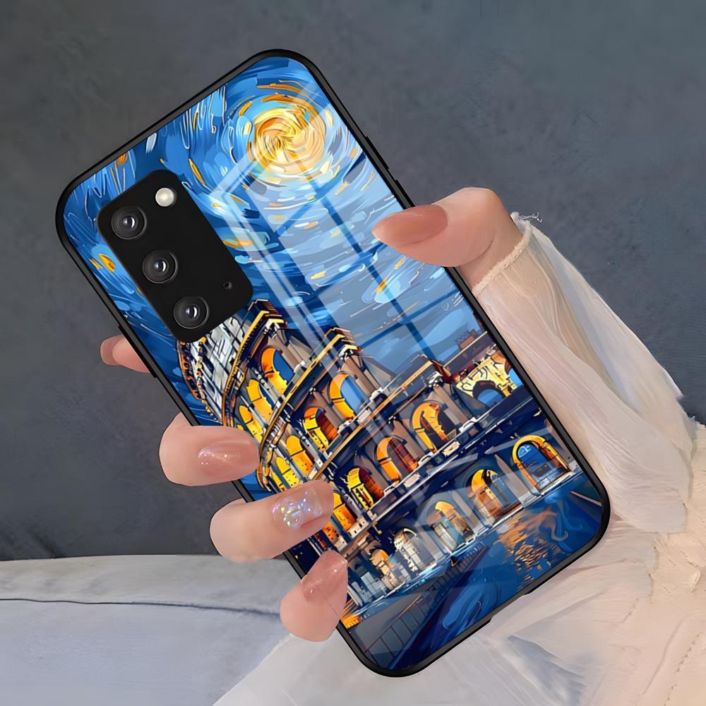 Чехол для телефона с картинами Ван Гога маслом для Samsung S26 S25 Plus S20 S20 Plus S22 Ultra S23 FE S21 Plus S21 Ultra Стеклянная крышка