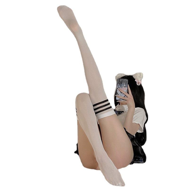 Сексуальные аксессуары чулки черные полосатые чистые студенческие носки женские студенческие ножки носки