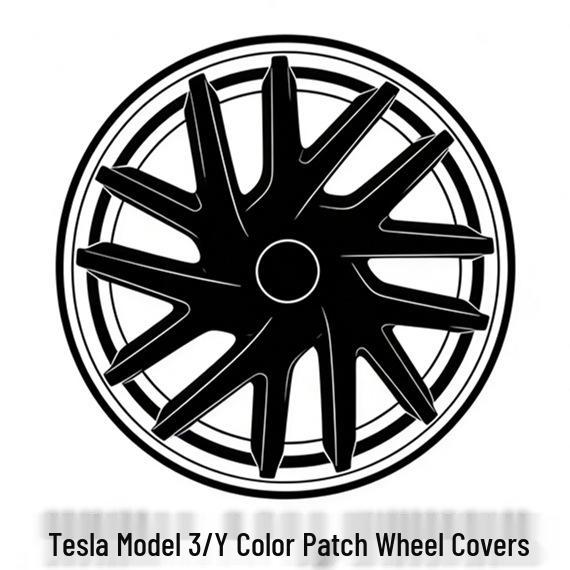 Dual-Tone Protective Cover Ring for Tesla Model 3/Y Wheel Hub