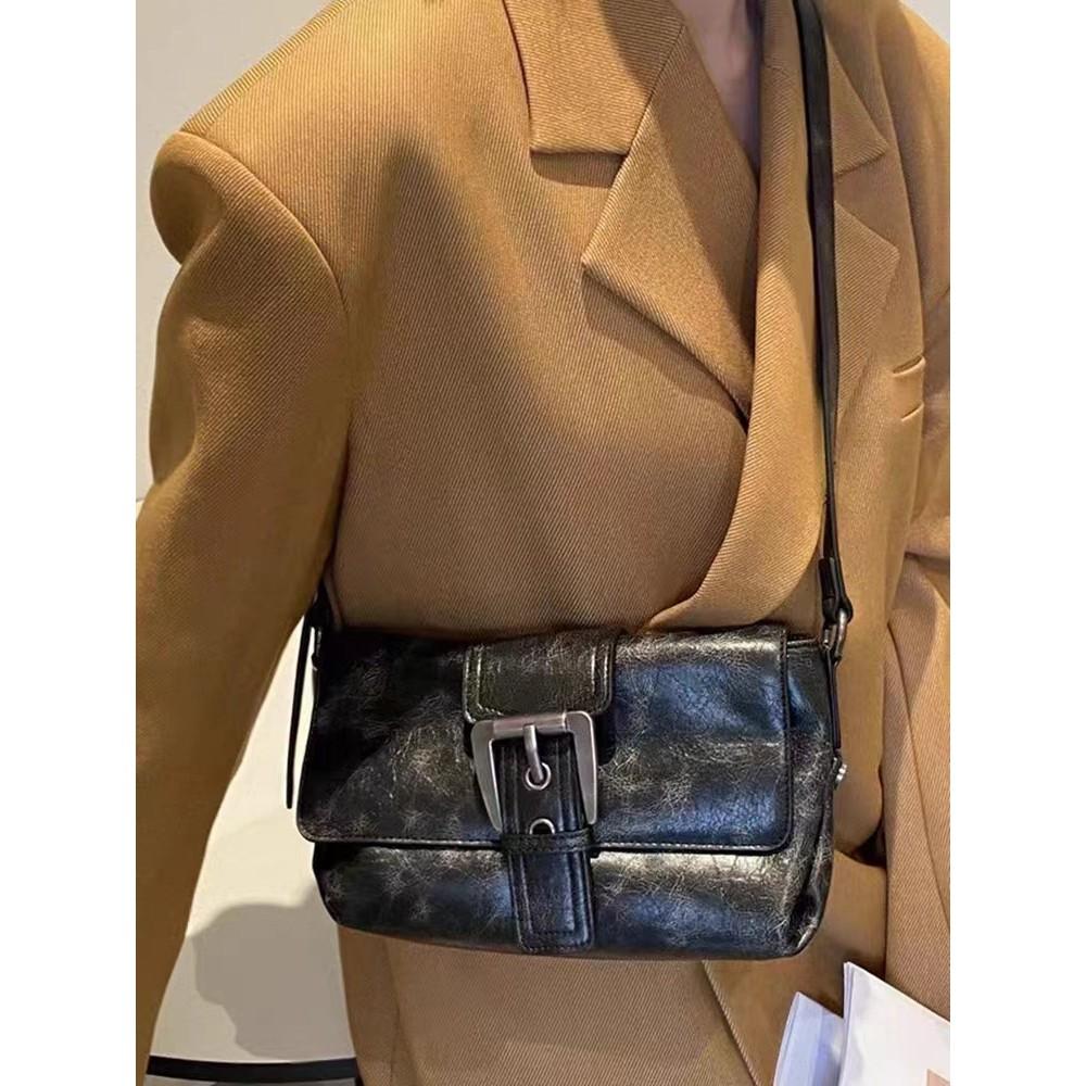 Ielgy Melade Style Baguette Bag Retro All-Match Hot Girl Texture Portable Underarm Small Square Bag