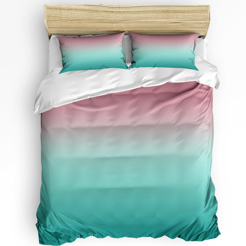 Градиентный серо-голубой пододеяльник, комплект постельного белья для кровати, домашний текстиль, пододеяльник, наволочки, комплект постельного белья для спальни, двуспальный комплект постельного белья, без простыни