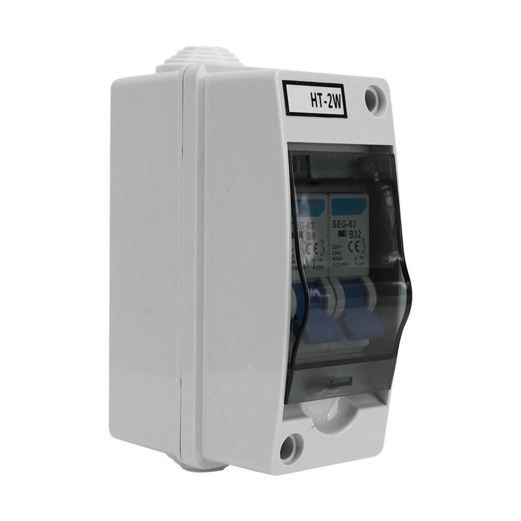 2 Poles Circuit Breaker MCB Miniature Leakage Breaker Waterproof Distribution Box 230V 6A 32A