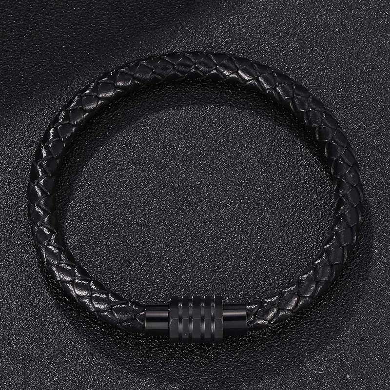 Fashion Men Jewelry Bracelets Black Bangle Simple Man WristBand Gift
