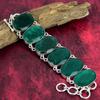 Zambian Emerald Lab-Created Gemstone Jewelry, 925 Solid Sterling Silver Jewelry, Amazing Emerald Bracelet With Chain , For Mother Day Gift