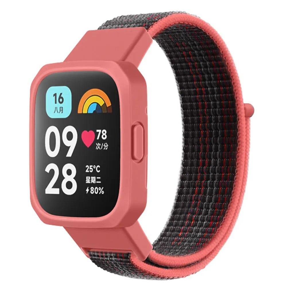 Нейлоновый браслет-петля + чехол для Redmi Watch 3/2/1 Lite, сменный ремешок для смарт-часов Redmi Watch 1/2/Mi Watch Lite, чехол для браслета