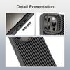 IPAKY For iPhone 15 Plus TPU Case Carbon Fiber Texture Phone Cover Metal Lens Frame
