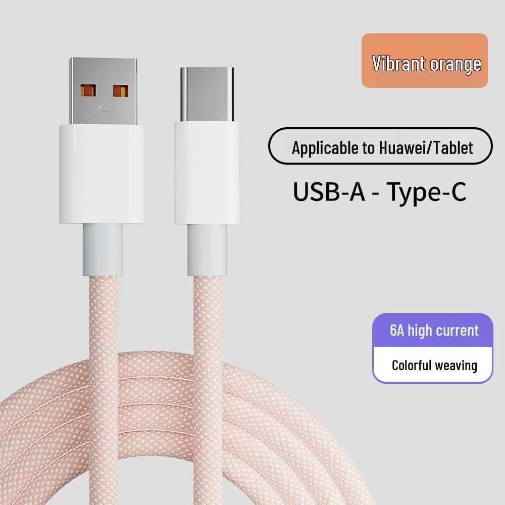 Медный провод Быстрая зарядка USB-C Автомобильный кабель для Huawei и Xiaomi