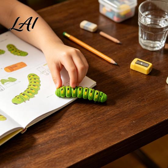 Realistic Caterpillar Model 1/5/10Pcs 3D Printed Figurine Movable Joints Fidget Insect Toy Articulated Figure for Stress Relief